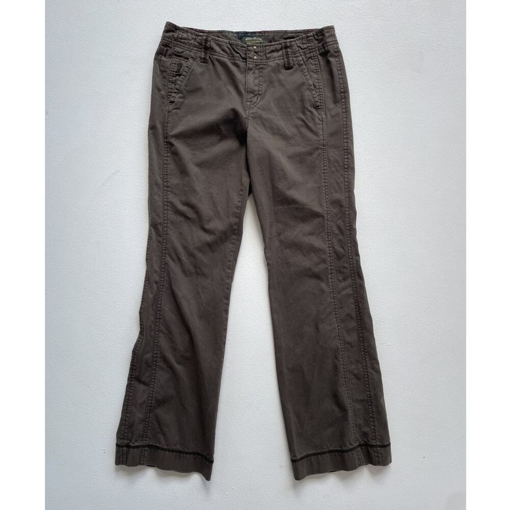 Vtg Y2K Low Rise Flared Cotton Utility Pants · EDDIE BAUER · 4 · Grunge Minimal